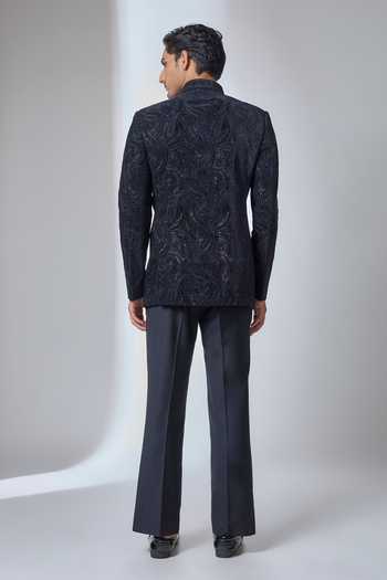 Salil Bhatia Embellished Velvet Bandhgala 