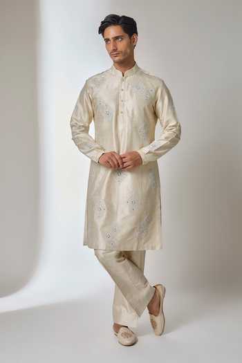 Salil Bhatia Mirror Work Embroidered Kurta Set 