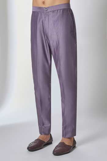 Salil Bhatia Purple Silk, Chanderi Mirror Work Nehru Jacket And Kurta Set Online at Aza Fashions Salil Bhatia_Purple Silk, Chanderi Mirror Work Nehru Jacket And Kurta Set _Online_at_Aza_Fashions