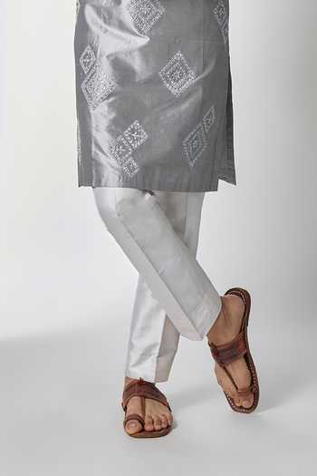 Buy Salil Bhatia Grey Silk Mirrorwork Kurta And Pant Set Online at Aza Fashions Buy_Salil Bhatia_Grey Silk Mirrorwork Kurta And Pant Set _Online_at_Aza_Fashions