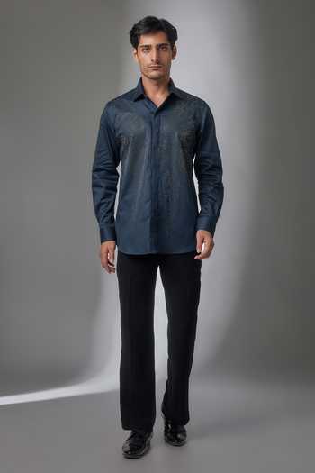Salil Bhatia Butterfly Embellished Shirt 