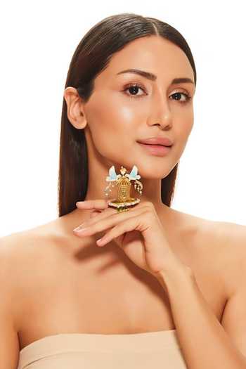 Raabta By Rahul Blue Rotating Bird Cage Ring Online at Aza Fashions Raabta By Rahul_Blue Rotating Bird Cage Ring _Online_at_Aza_Fashions