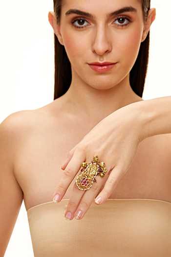 Buy Raabta By Rahul Pink Geetanjali Embellished Ring Online at Aza Fashions Buy_Raabta By Rahul_Pink Geetanjali Embellished Ring _Online_at_Aza_Fashions