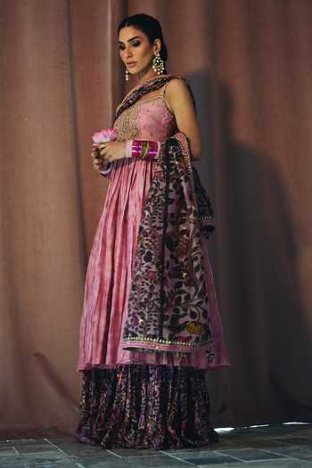 Punit Balana Embroidered Dusky Pink Anarkali Set 