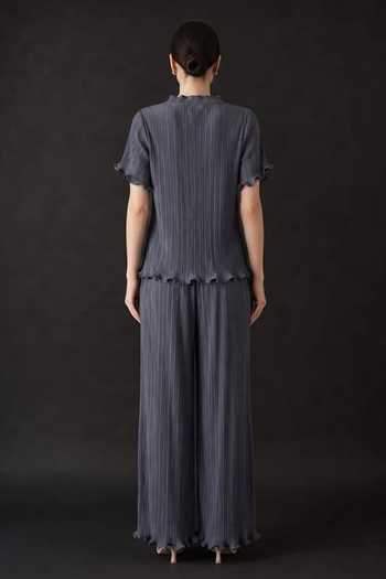Crimp Pleated Top & Pant Set 