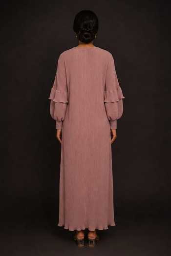 Crimp Pleated Maxi Dress 