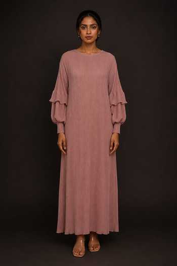 Crimp Pleated Maxi Dress 