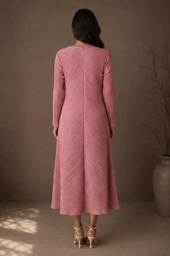 Crimp Pleated Midi Dress 
