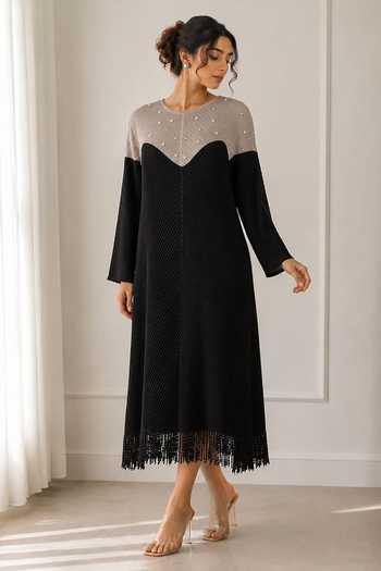 Crimp Fringe Hem Dress 