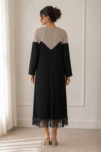 Crimp Fringe Hem Dress 
