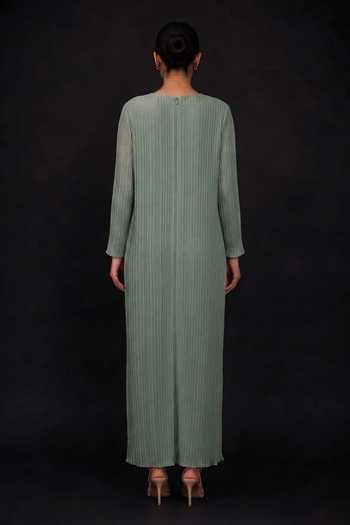 Crimp Layered Fringe Pleated Dress 
