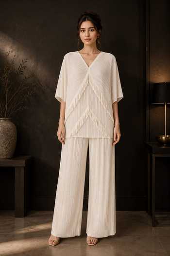 Crimp Pleated Top & Pant Set 