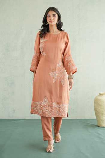 Masoomm Embroidered Floral Kurta & Pant Set