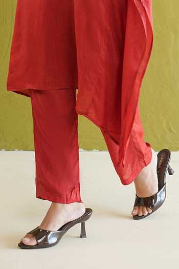 Masoomm Coral Shantoon V-neck Embroidered Kaftan And Pant Set Online at Aza Fashions Masoomm_Coral Shantoon V-neck Embroidered Kaftan And Pant Set _Online_at_Aza_Fashions