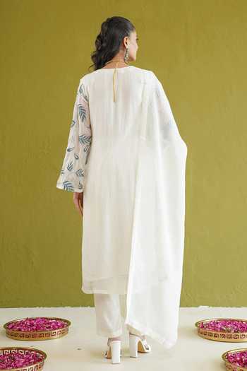 Masoomm Embroidered Organza Kurta Pant Set 