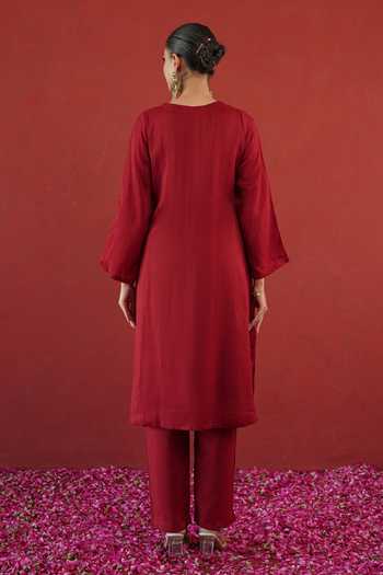 Masoomm Embroidered Straight Kurta & Pant Set