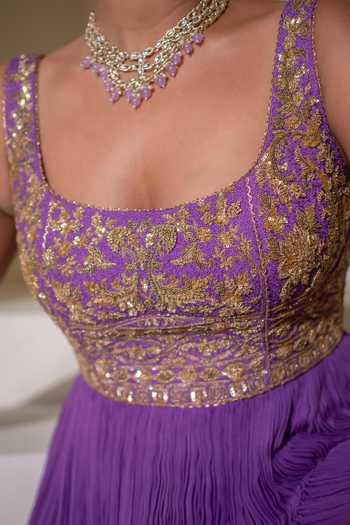 Buy Rasasvada Purple Silk, Georgette, Dupion Square Neck Placement Embellished Anarkali Online at Aza Fashions Buy_Rasasvada_Purple Silk, Georgette, Dupion Square Neck Placement Embellished Anarkali _Online_at_Aza_Fashions