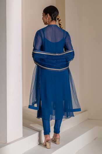 Rasasvada Yoke Embellished Kurta & Churidar Set 