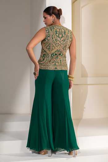 Rasasvada Embellished Jacket Sharara Set 