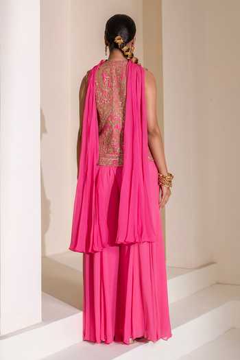 Rasasvada Embellished Jacket Sharara Set 