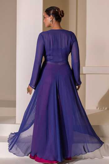 Rasasvada Border Embroidered Cape Palazzo Set 