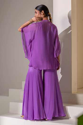 Rasasvada Yoke Embroidered Kaftan & Sharara Set 