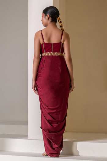 Rasasvada Embellished Pre-Draped Saree Gown 