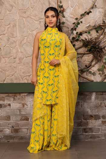 Senren By Eshana Raut Tropical Print Kurta Sharara Set 