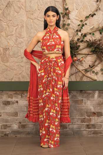 Senren By Eshana Raut Printed Skirt Set 