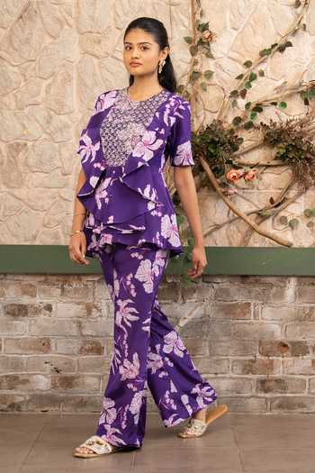 Senren By Eshana Raut Floral Print Top & Pant Set 