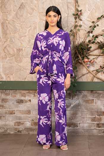 Senren By Eshana Raut Floral Print Top & Pant Set 