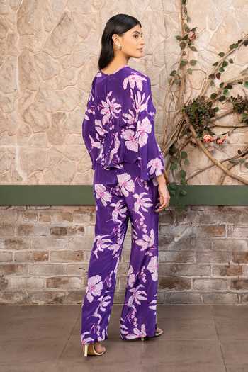 Senren By Eshana Raut Floral Print Top & Pant Set 