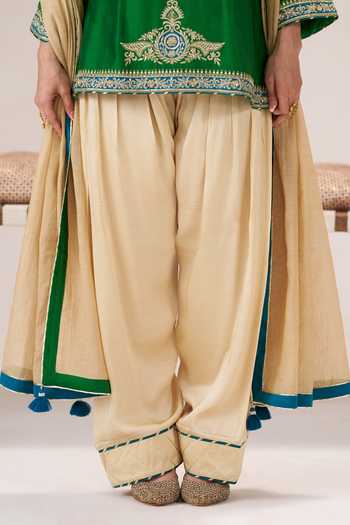 Buy Almaari By Pooja Patel Green Chanderi Silk, Modal, Chanderi, Tissue Round Gulabo Short Kurta Salwar Set Online at Aza Fashions Buy_Almaari By Pooja Patel_Green Chanderi Silk, Modal, Chanderi, Tissue Round Gulabo Short Kurta Salwar Set _Online_at_Aza_Fashions