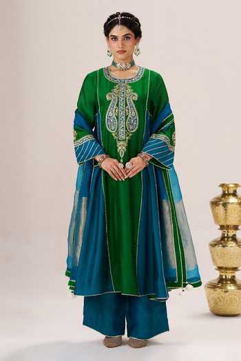 Almaari By Pooja Patel Morni Embroidered Kurta Palazzo Set 