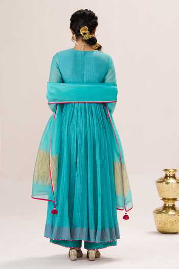 Almaari By Pooja Patel Roop Aari Embroidered Chanderi Anarkali Set 