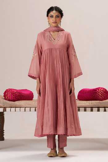 Almaari By Pooja Patel Rangrez Chanderi Silk Anarkali Set 
