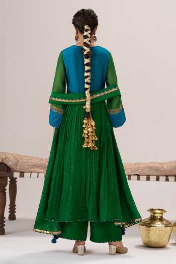 Almaari By Pooja Patel Zoya Chanderi Silk Anarkali Set 
