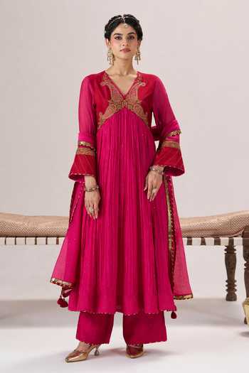 Almaari By Pooja Patel Zoya Chanderi Anarkali Set 