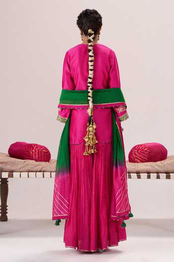 Almaari By Pooja Patel Adaa Short Kurta Sharara Set 