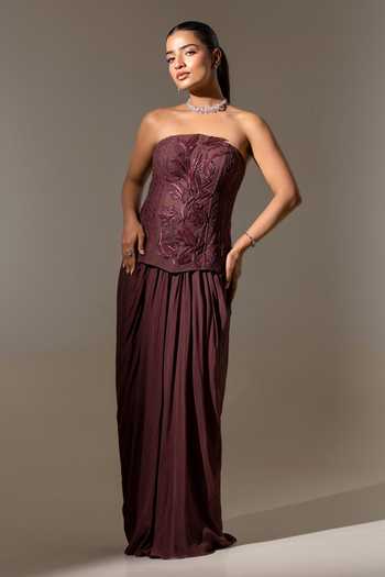 K-Anshika Embroidered Corset & Skirt Set 
