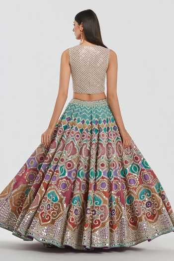 Abhinav Mishra Mirror Embroidered Lehenga Set 