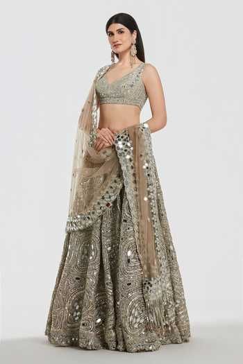 Abhinav Mishra Mirror Work Lehenga Blouse Set 