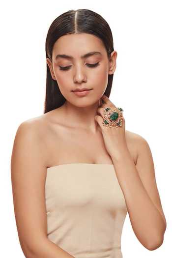 Shop Raabta By Rahul Green Devangana Sindoor Dabbi Ring Online at Aza Fashions Shop_Raabta By Rahul_Green Devangana Sindoor Dabbi Ring _Online_at_Aza_Fashions