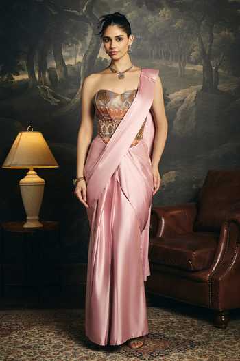 SAANJH BY LEA Hansika Pre-Draped Saree With Blouse 