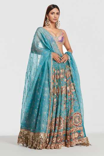 Abhinav Mishra Zari Embroidered Lehenga Set 
