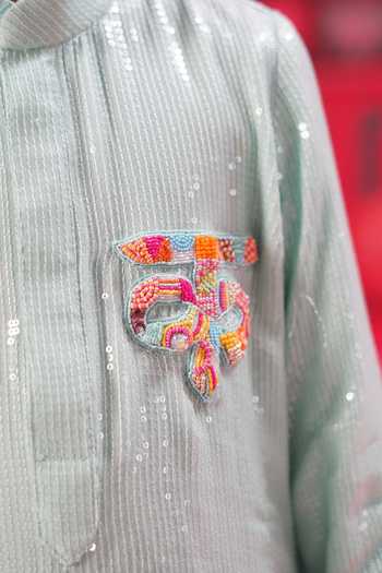 Buy Panchhi By Kanupriya Tibrewala Blue Georgette, Modal, Satin Akshar Embroidered Kurta Set Online at Aza Fashions Buy_Panchhi By Kanupriya Tibrewala_Blue Georgette, Modal, Satin Akshar Embroidered Kurta Set _Online_at_Aza_Fashions