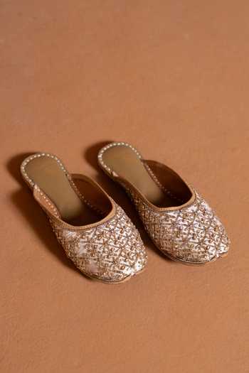 Shilpsutra Sunehri Jaali Embroidered Mules 