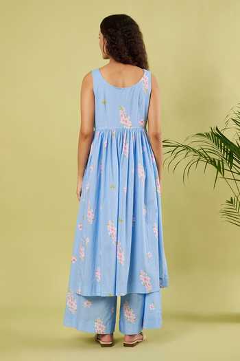 Vinusto Floral Print Kurta & Palazzo Set 