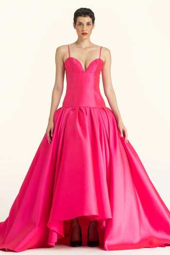 Gauri & Nainika Fuchsia Corseted Mermaid Gown 