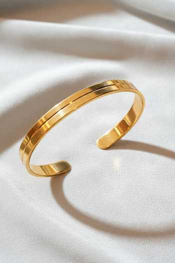 KEFI-CO Gold Kada Cuff Bracelet Online at Aza Fashions KEFI-CO_Gold Kada Cuff Bracelet _Online_at_Aza_Fashions